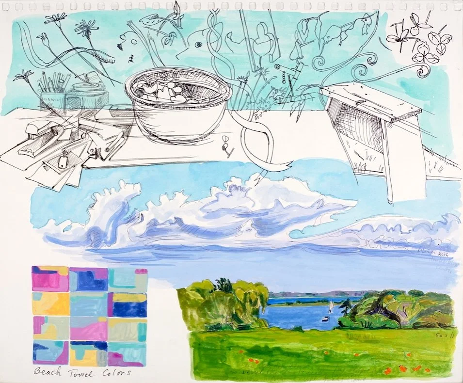  Vineyard Sketchbook 2015  Acrylic, Gouache, Pen, and Pencil on Paper  14” x 17” 