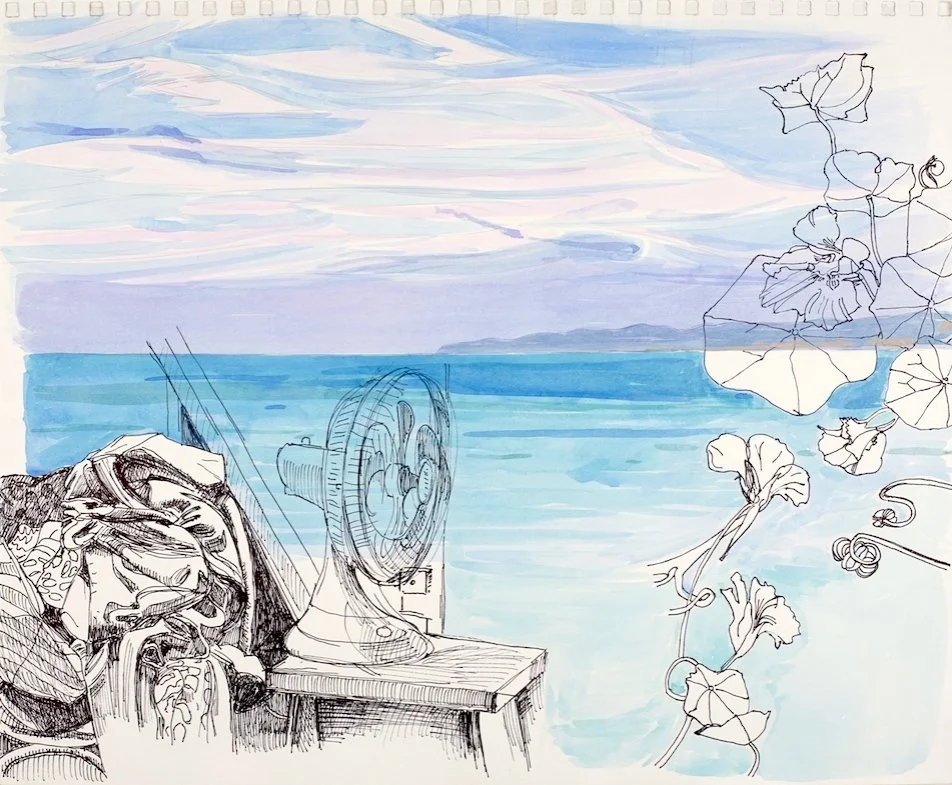  Vineyard Sketchbook 2015  Acrylic, Gouache, Pen, and Pencil on Paper  14” x 17” 