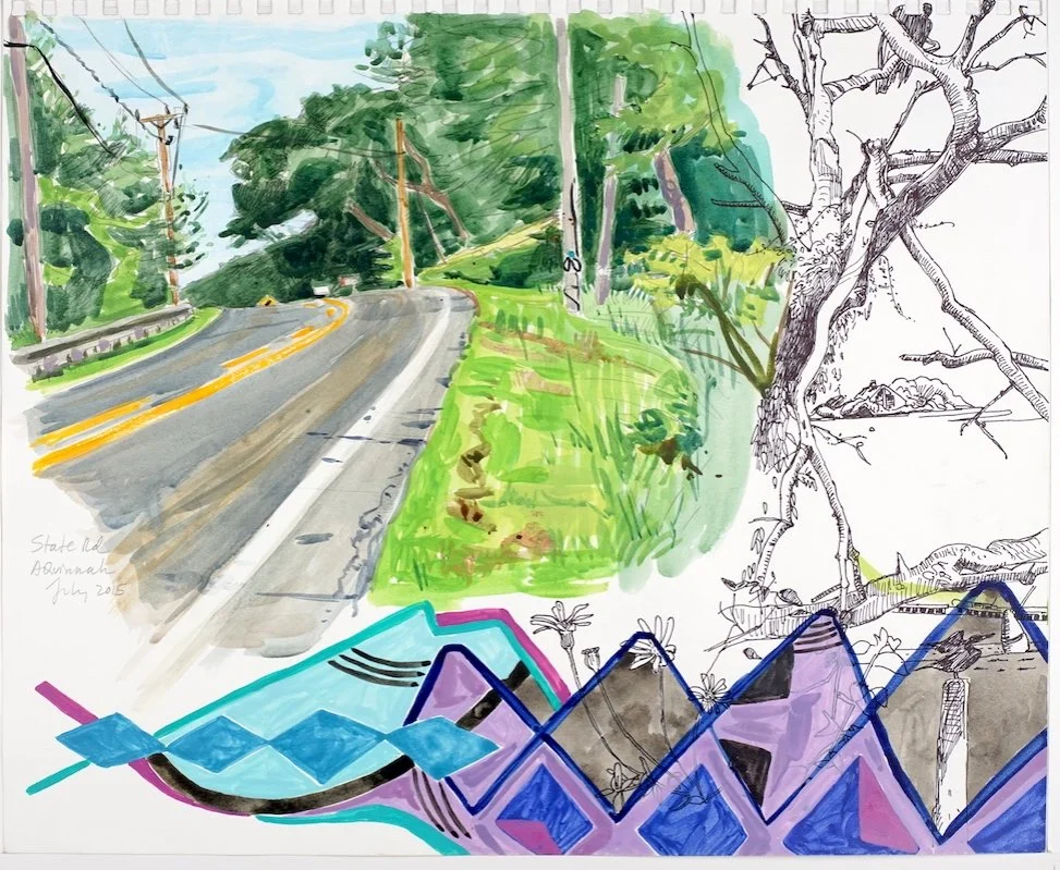  Vineyard Sketchbook 2015  Acrylic, Gouache, Pen, and Pencil on Paper  14” x 17” 