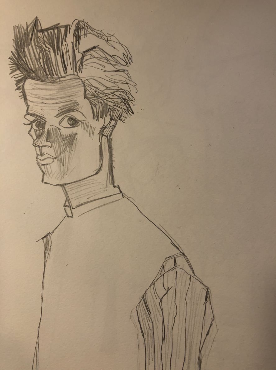 Zoom Drawing: Looking at Egon Schiele and his expressive drawings and the lines and forms of Ellsworth Kelly