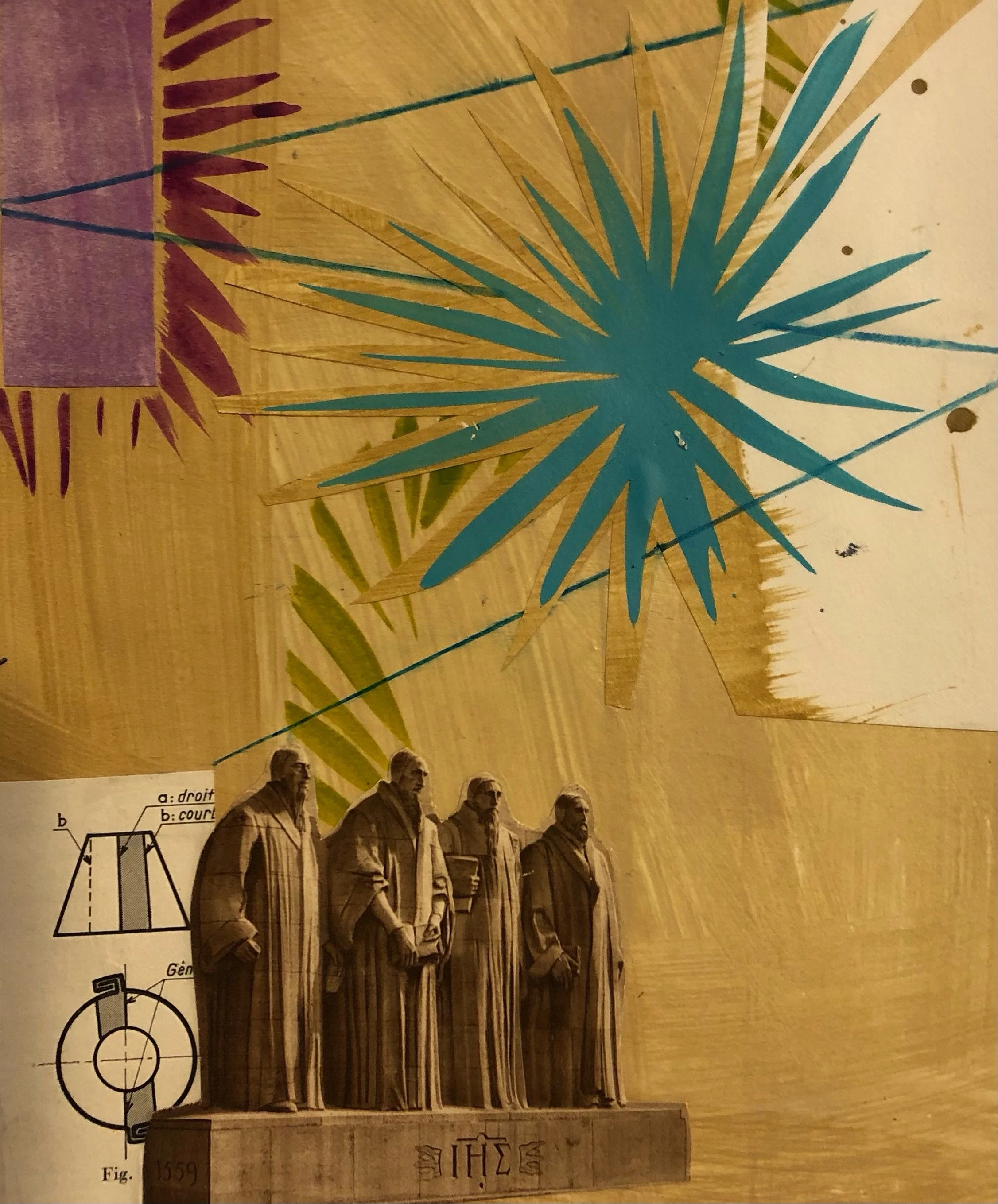 Basics in Collage with a Drawing Warmup June 22