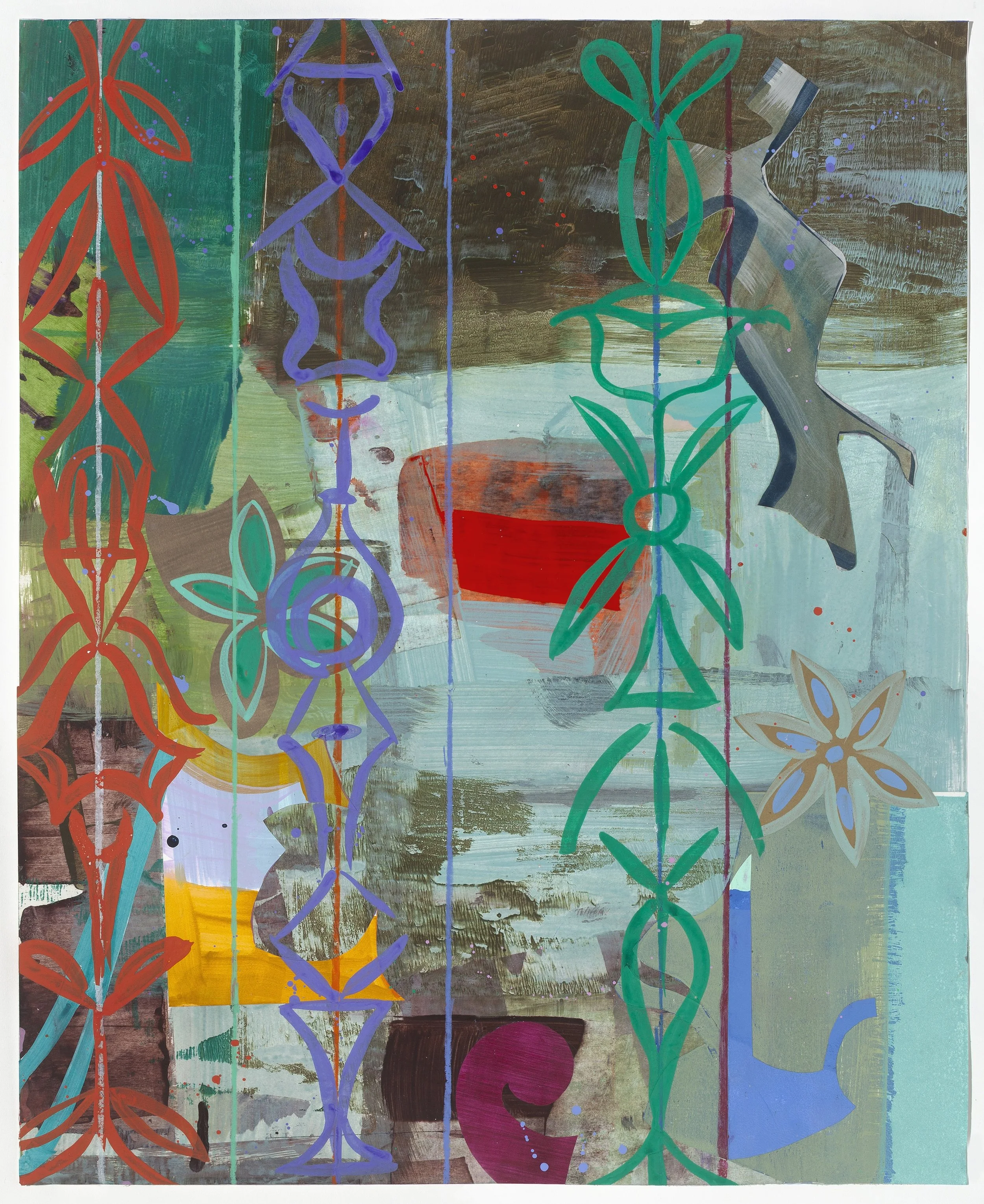 Arcadia, 22.5x30, mixed media on paper, 2025