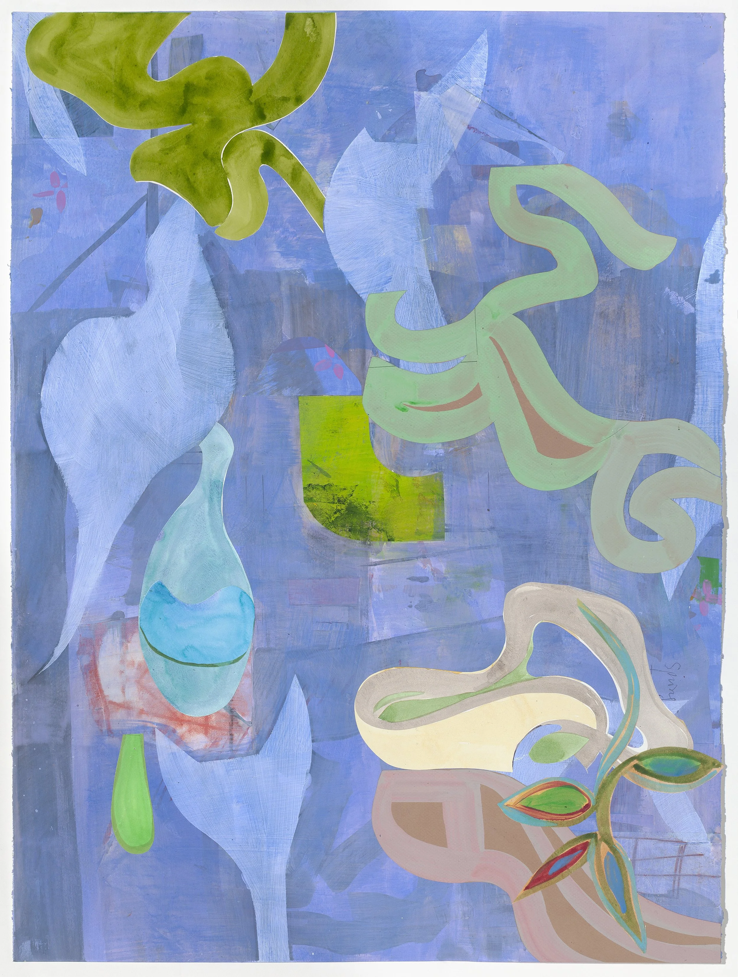 Tap Root, 22.5x30, mixed media on paper, 2025