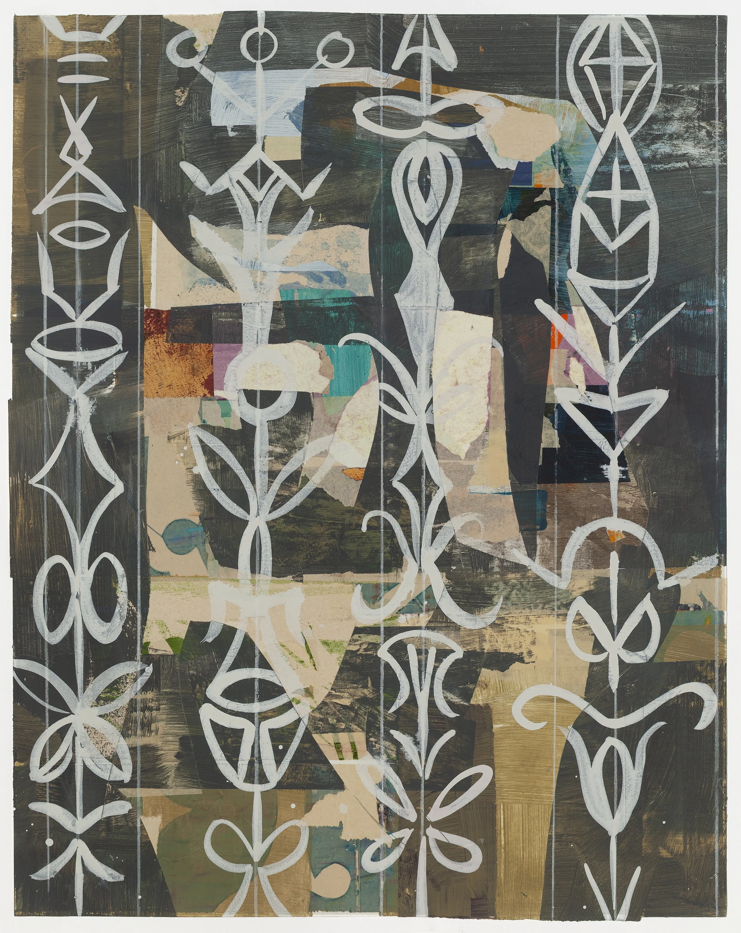    Strandosphere,   19”w x 24”h, 2025, Mixed Media on Paper 