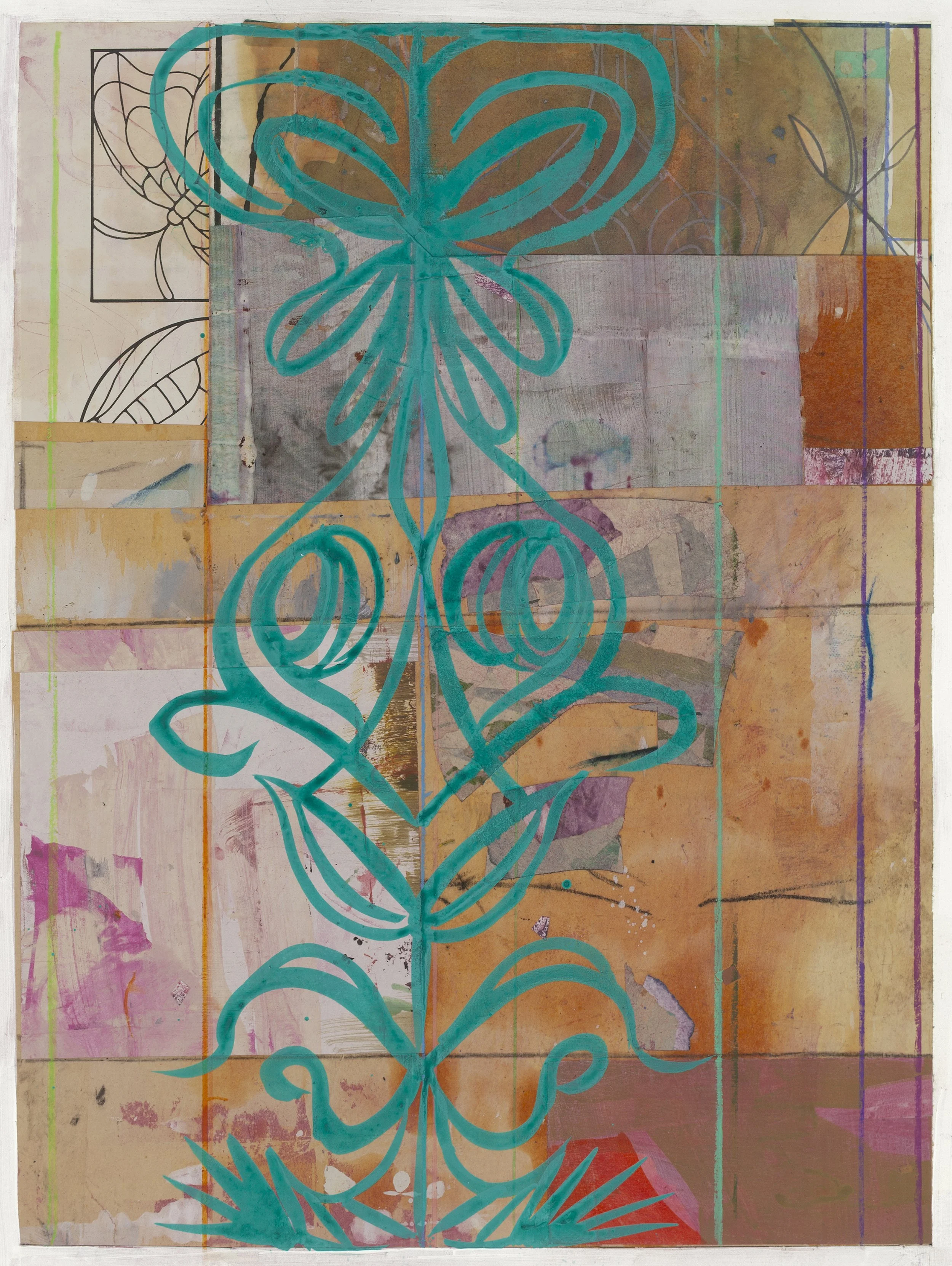    Salvia,   19”w x 24”h, 2025, Mixed Media on Paper 