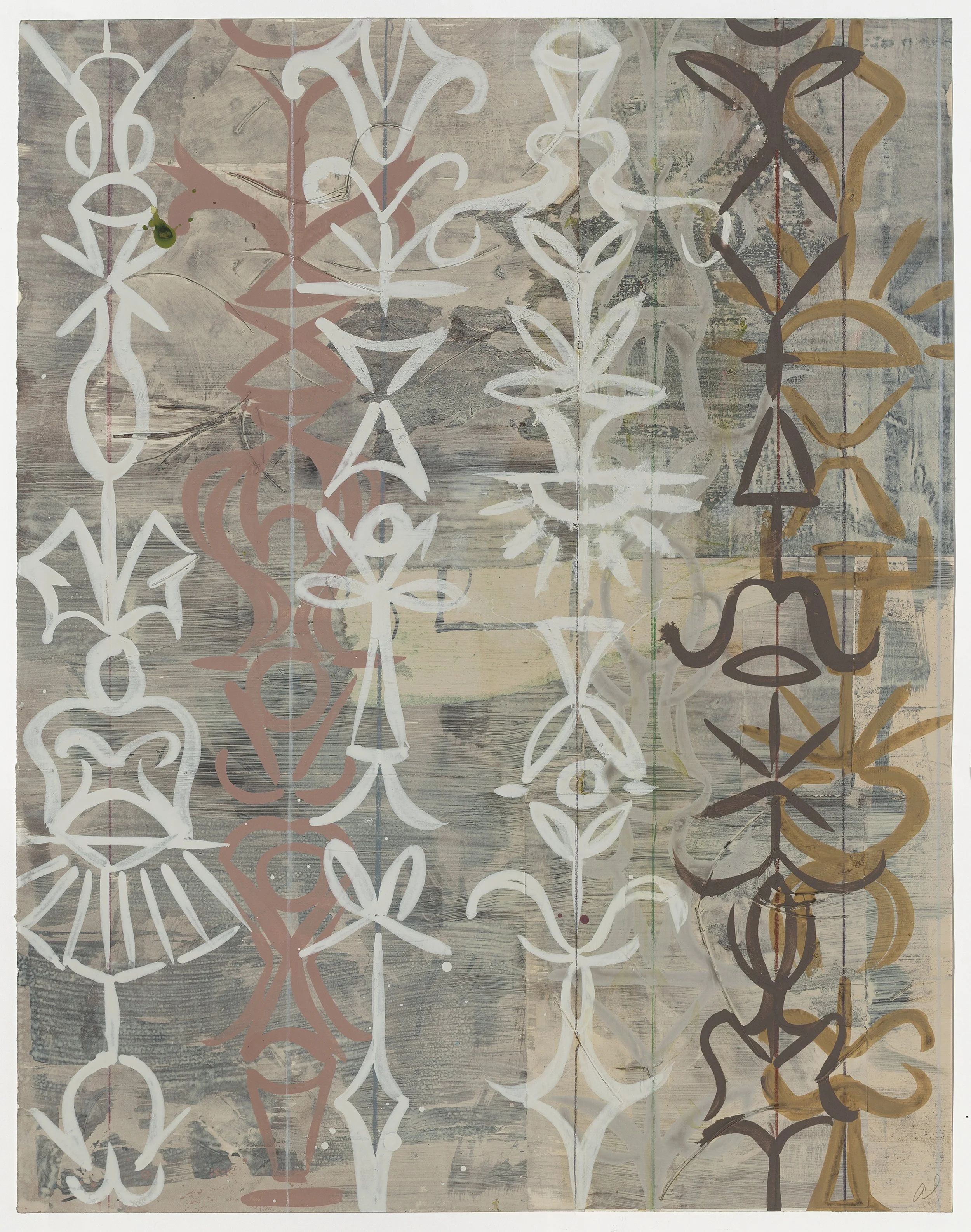    Garlands,   19”w x 24”h, 2025, Mixed Media on Paper 