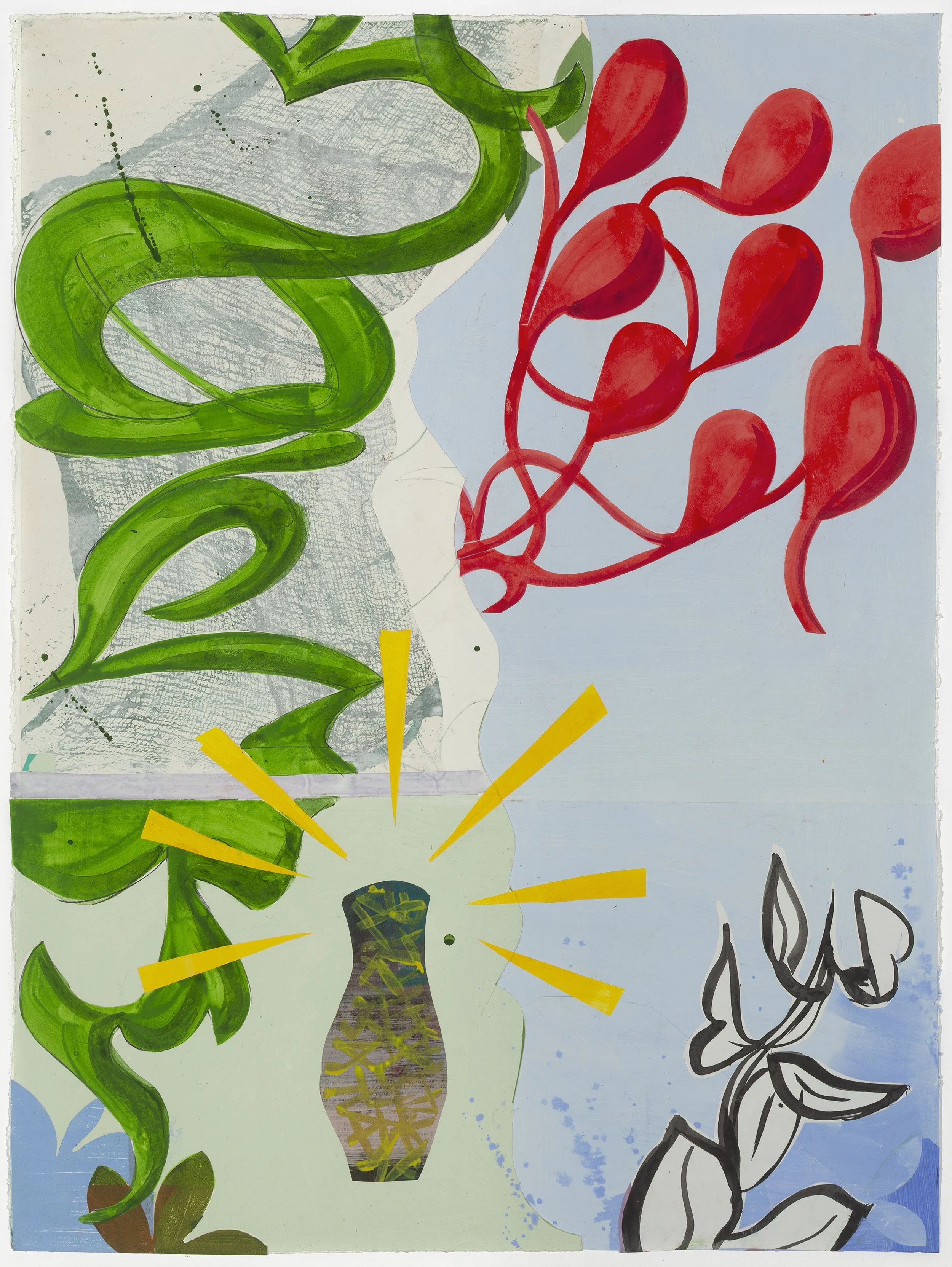  “Elixir,” mixed media on paper, 22.5w x 30h, 2025, $2,400 