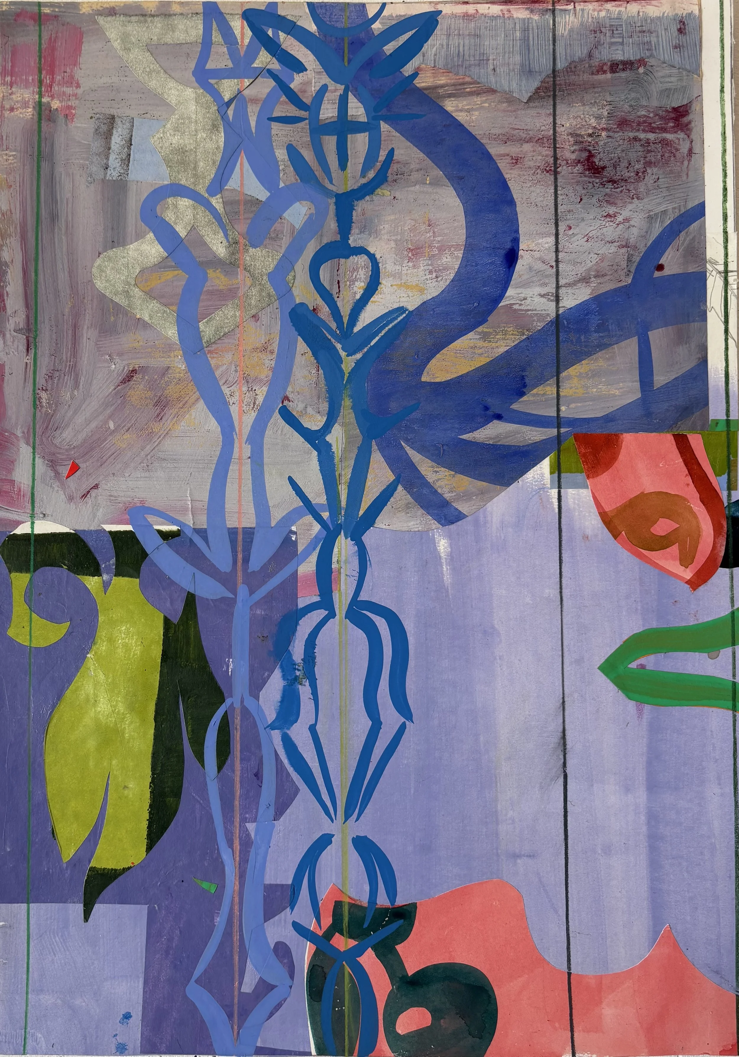  “Cora” mixed media on paper, 14” x 17” 2026, $1,400 