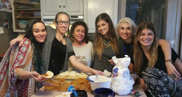 The Farias girls making homemade empanadas from Aunt Lisa's delicious recipe