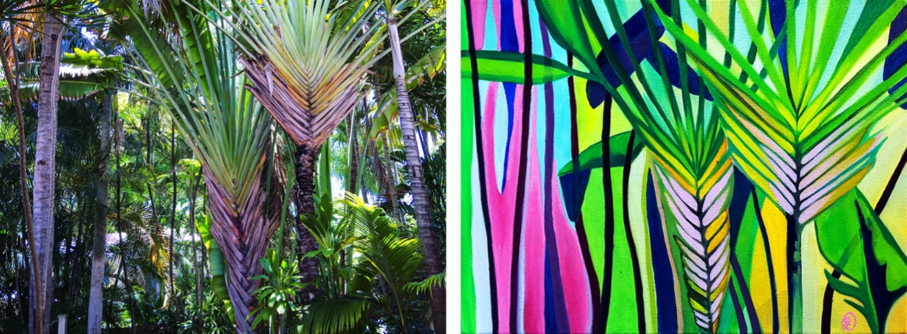 The view from my backyard for the weekend was perfection. I did my best to recreate the thick jungle vibe in "backyard view 1"