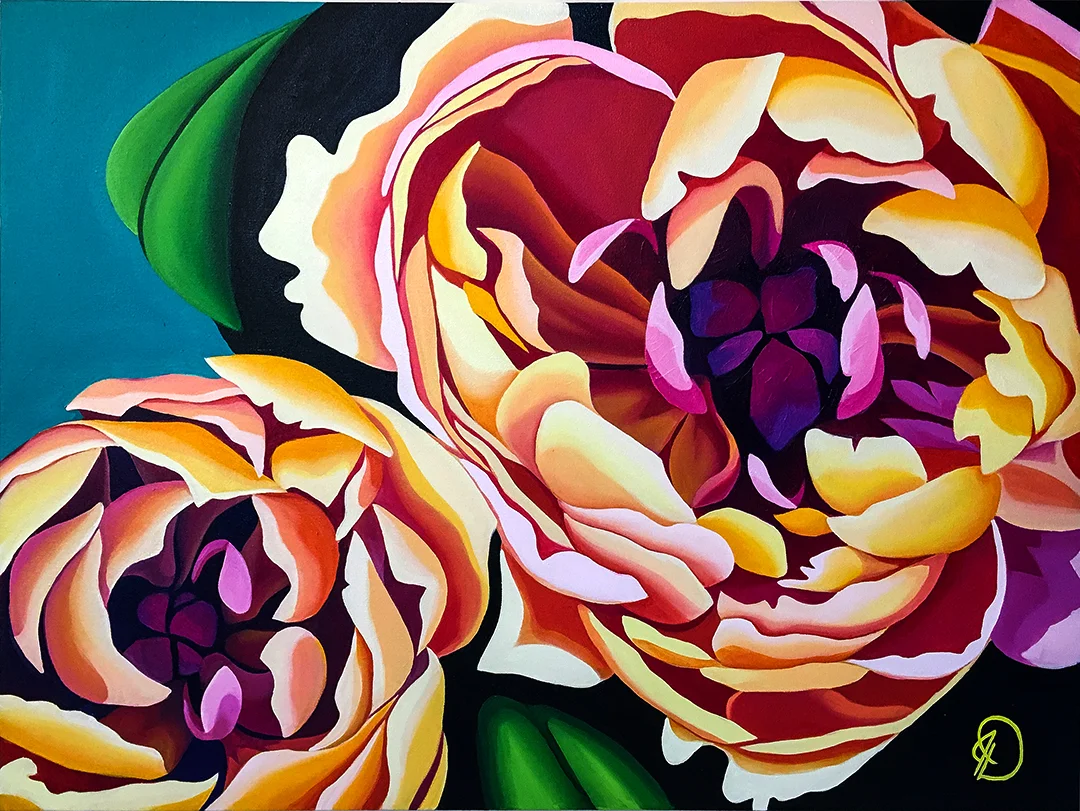 "The Gardner Peonies" 30x40 oil on canvas - a wedding gift for two of my dearest friends and greatest supporters.