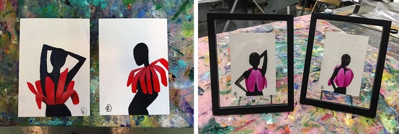 The feminine silouettes in my new pieces obviously represent women and women's rights, but also our diverse humanity. There is no "race", religion, sexual orientation, or even physical feature that seperate us from the human rights we all deserve. 