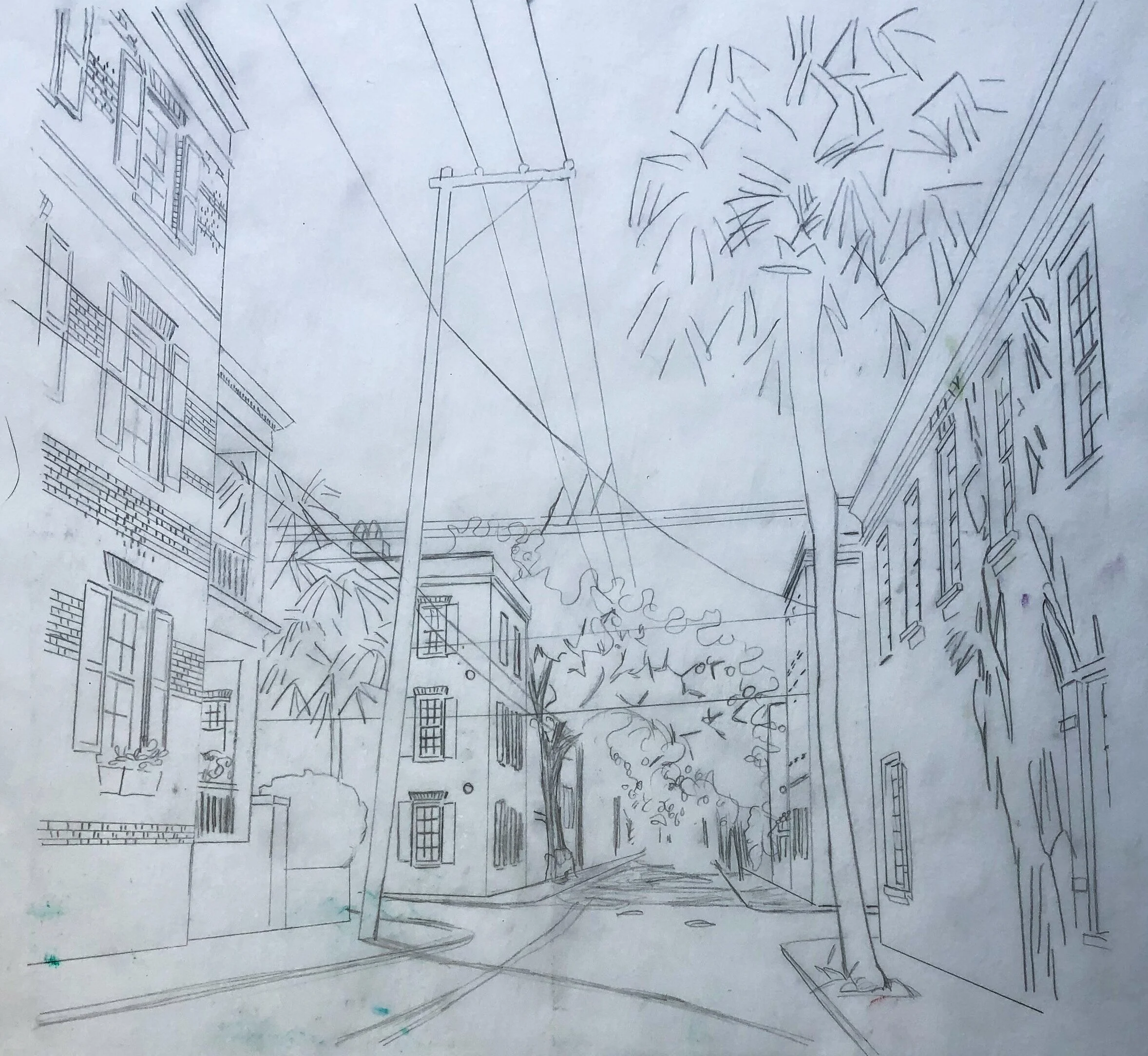 Next I worked out some sketches, trying to get a better feel for the composition before I broke out the paints