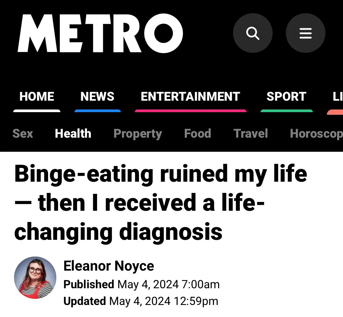 Quoted in Metro May 2024