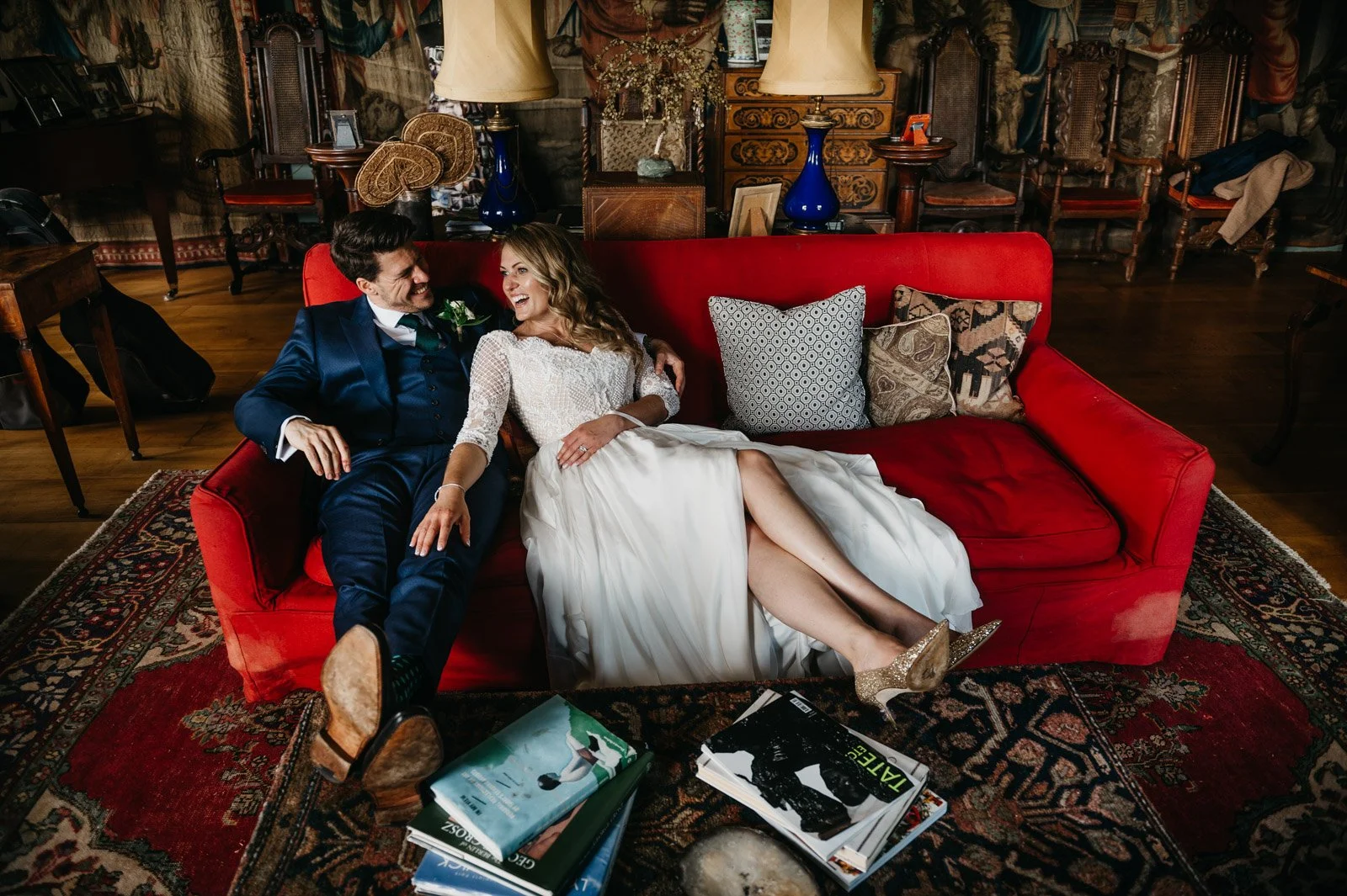 cotswolds hilles house wedding couple sofa.JPG