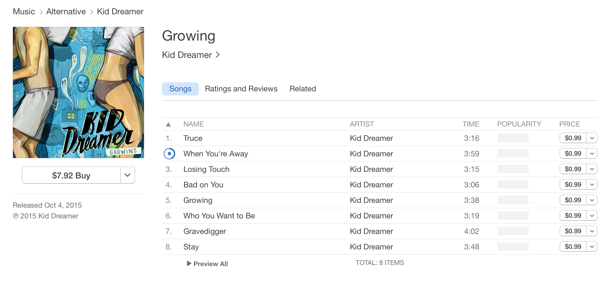 Kid Dreamer's 'Growing' is available on the iTunes store.