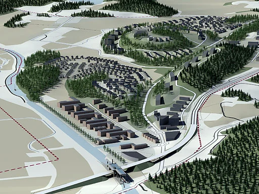 Skiss över nytt bostadsområde i Söderköping