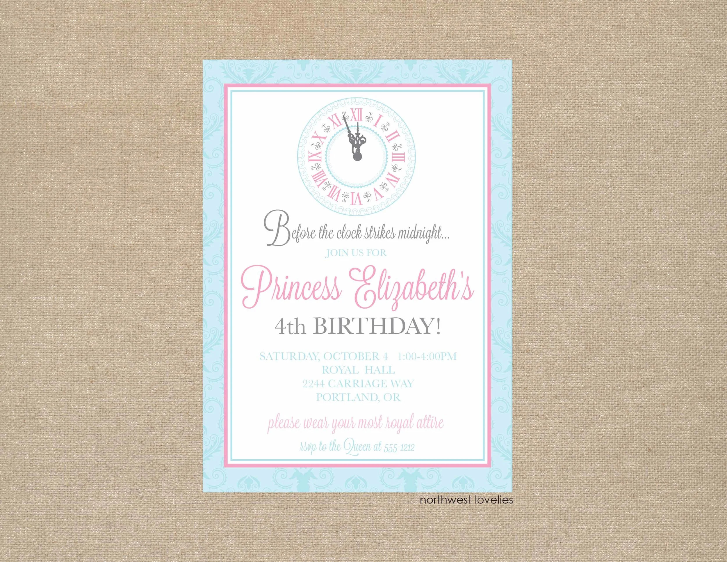   Cinderella Inspired Invitation  