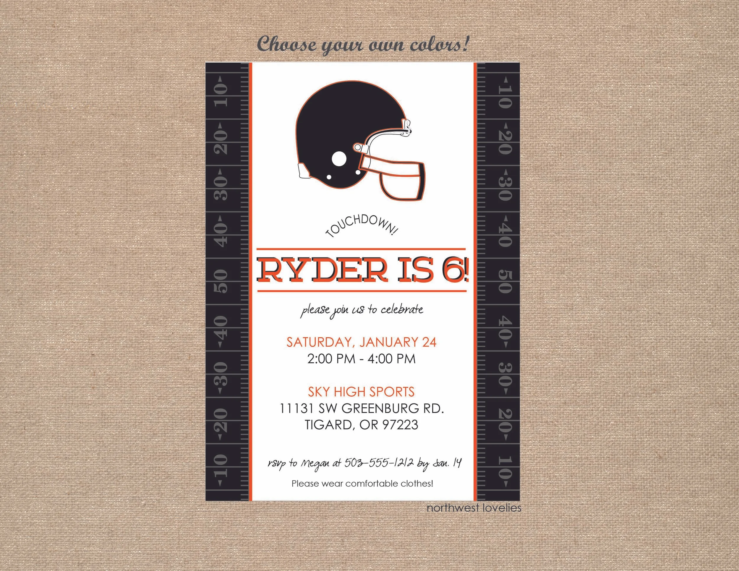   Football Party Invitation  