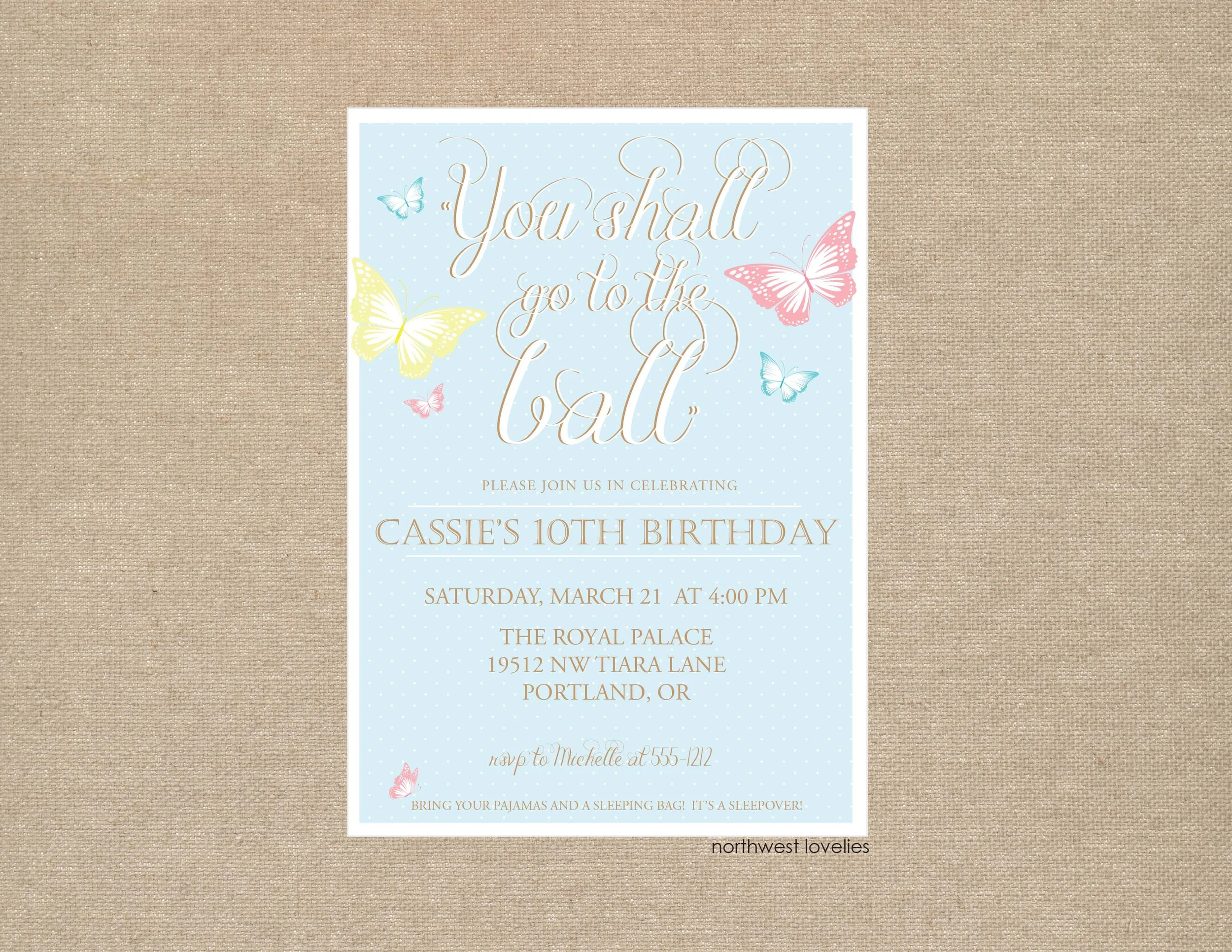   Live Action Cinderella Invitation  