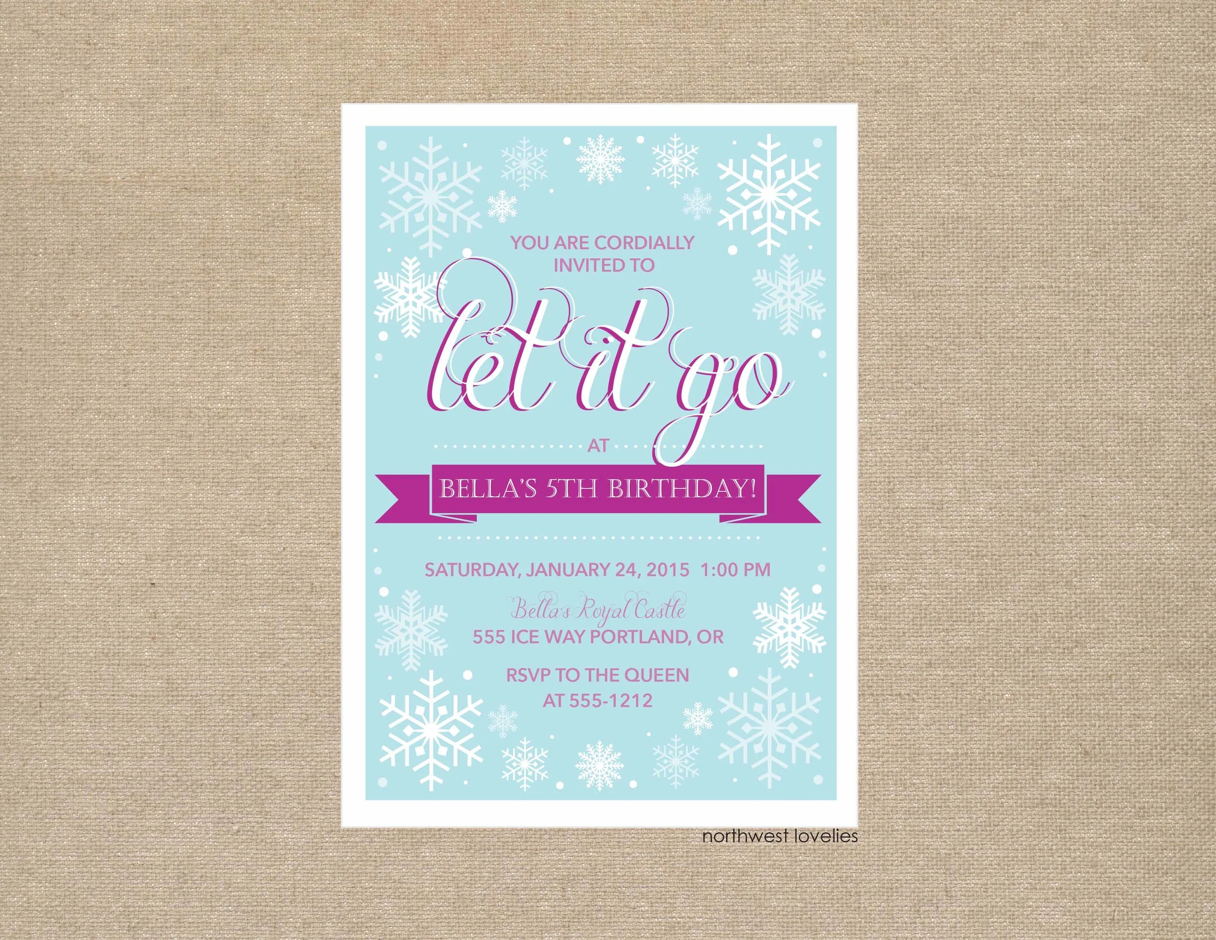 Frozen Inspired Invitation