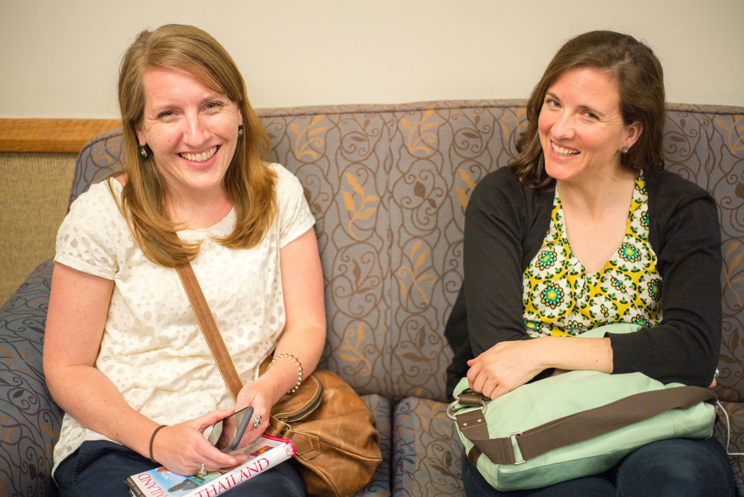 Jenica and Deb, in town from DC and deciding where to eat in the East Village while everyone else heads to Grimaldi's.