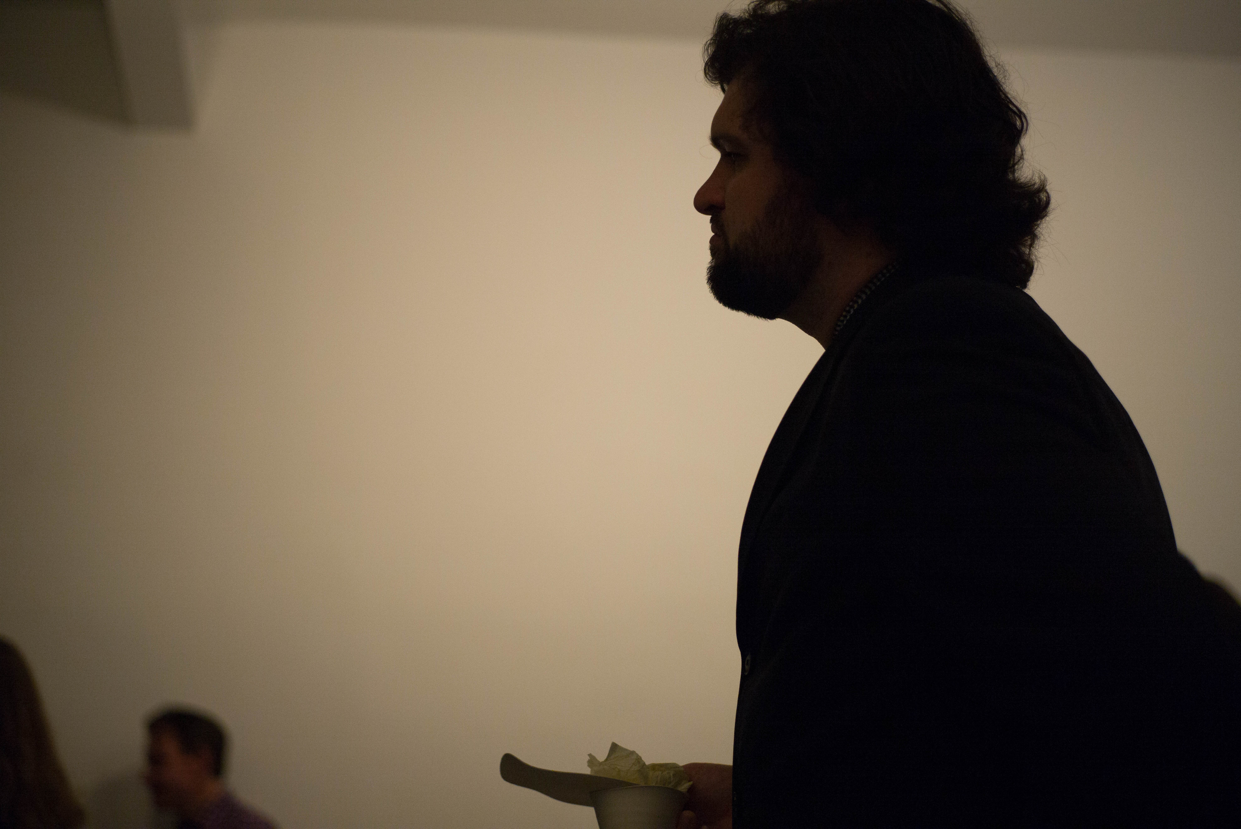 Cyrus in silhouette.