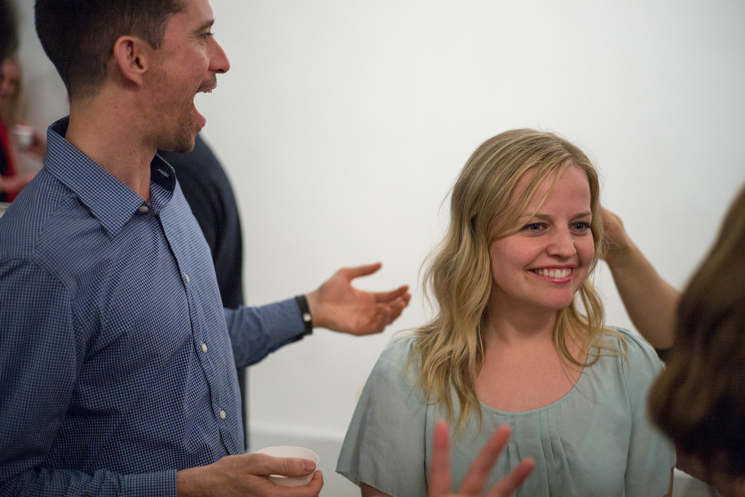 Ty and Emily and the grin of the newly engaged.