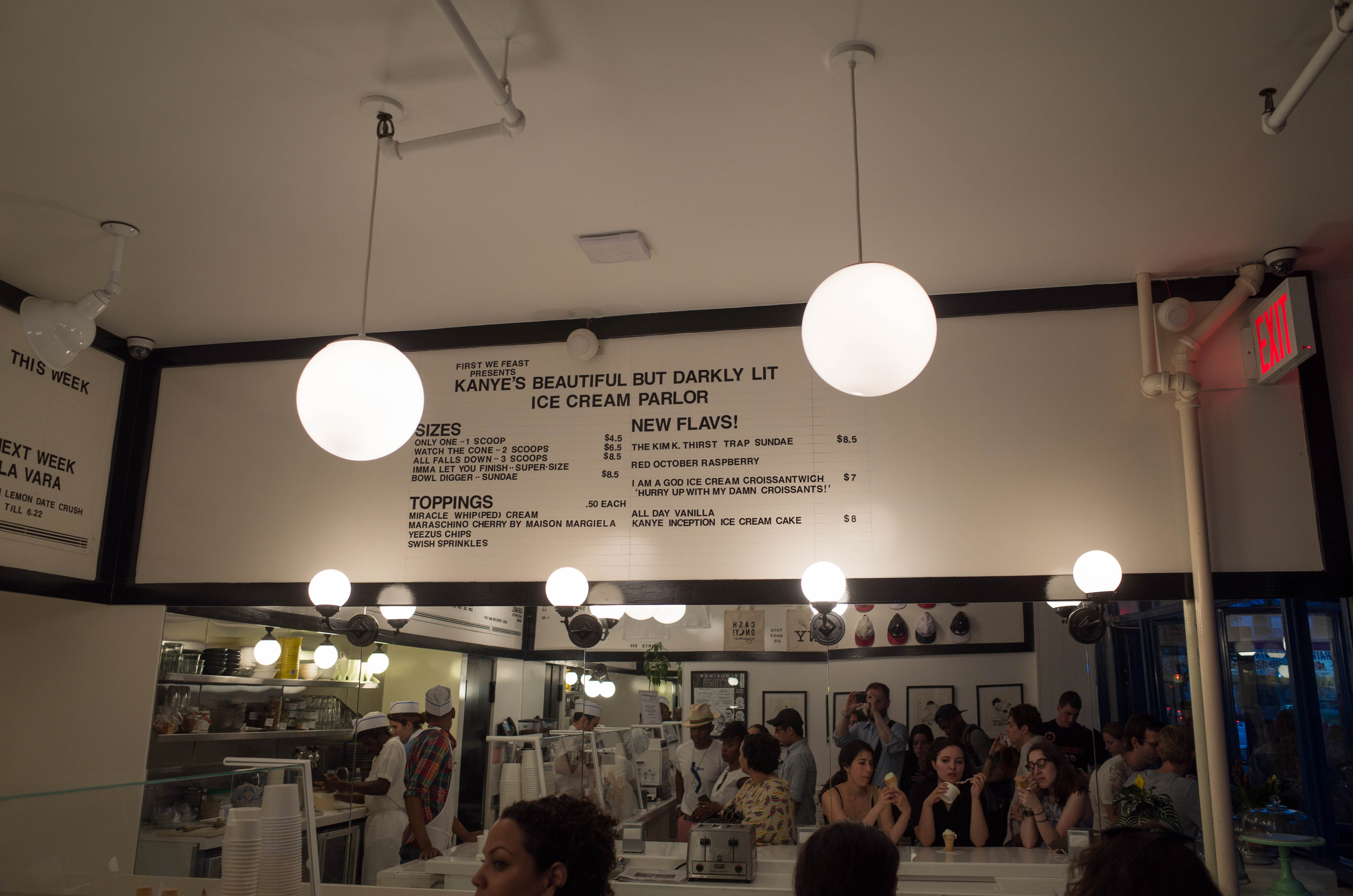 Fuku - Out of nowhere, David Chang opened Fuku, his fried chicken sandwich spot in the former Ko space (you know, the space that was the original noodle bar before that?) last Thursday. For now it's only open for lunch Wed-Sunday, so I had to wait until Saturday to check it out. I met Renee there, she'd arrived maybe 10 minutes before me when the line seemed totally manageable. Not a big deal at all.