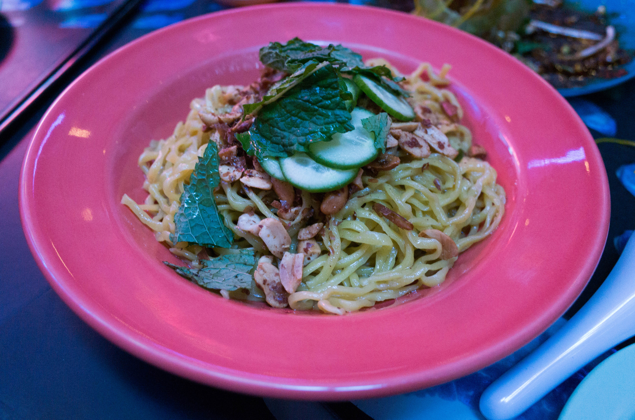   Green Papaya and Banana Blossom Salad - This is what it looks like after the waitress tosses it for you.  