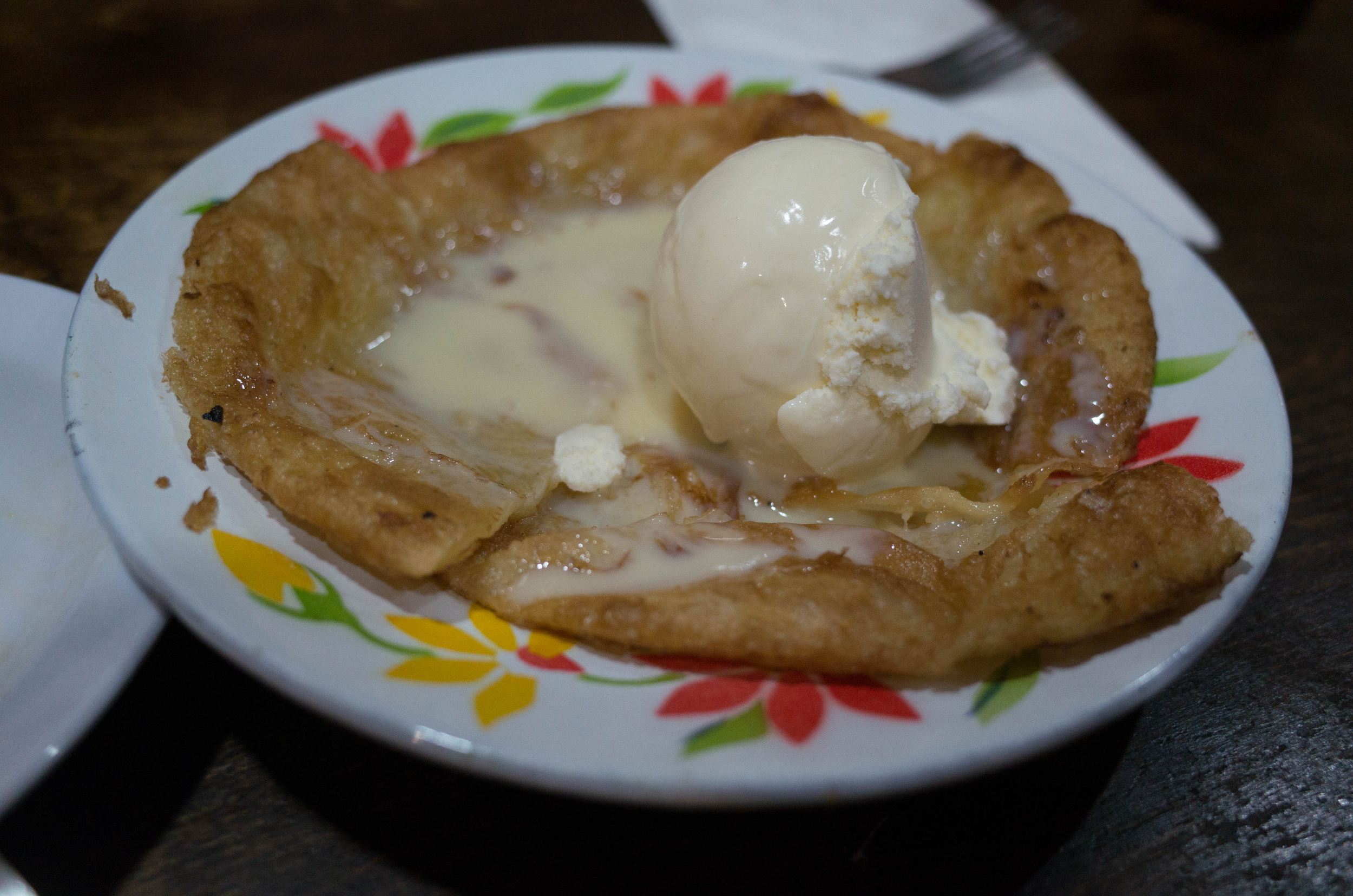  Roti with condensed milk and ice cream, one last unexpected stunner of a dish. We almost got in a fist fight over the last bites. 