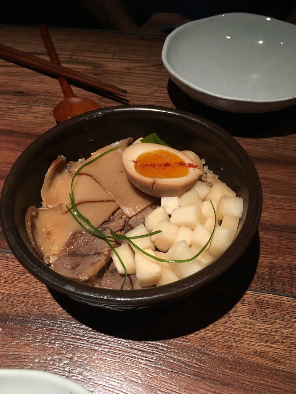  Ssam platter with spicy pork and "Gang-deon-jang" 