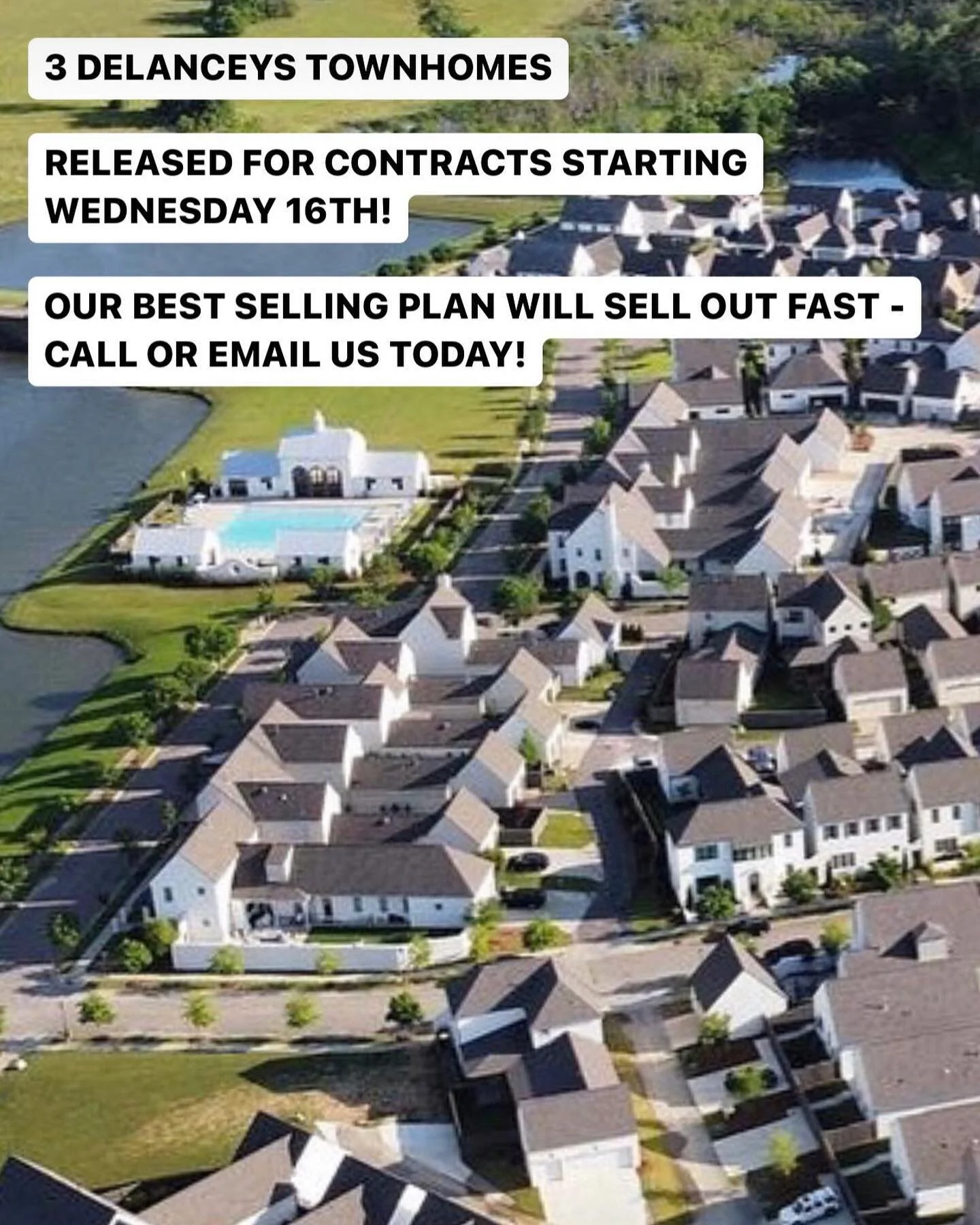 Tomorrow is the day! Our 3 new Delancey Townhomes are released Wednesday November 16th for contracts. Our best selling plan will sell out fast so call or email us today to write your contract! #hampsteadliving #forsale #newhome #lovewhereyoulive