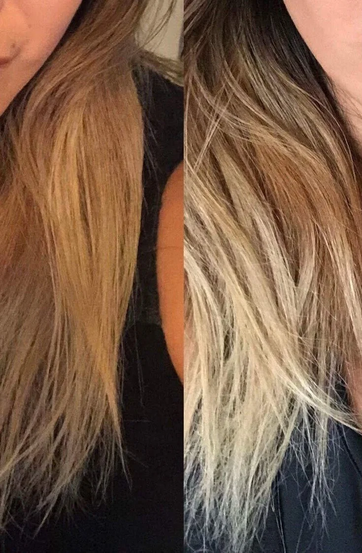 Aimee's brassy hair ends