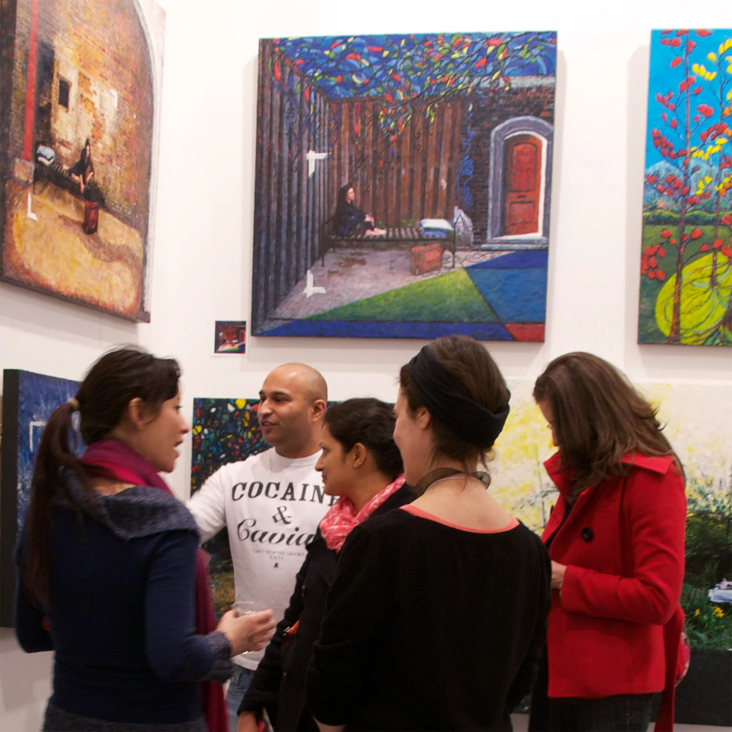 the paintings are created with encaustic wax - beeswax