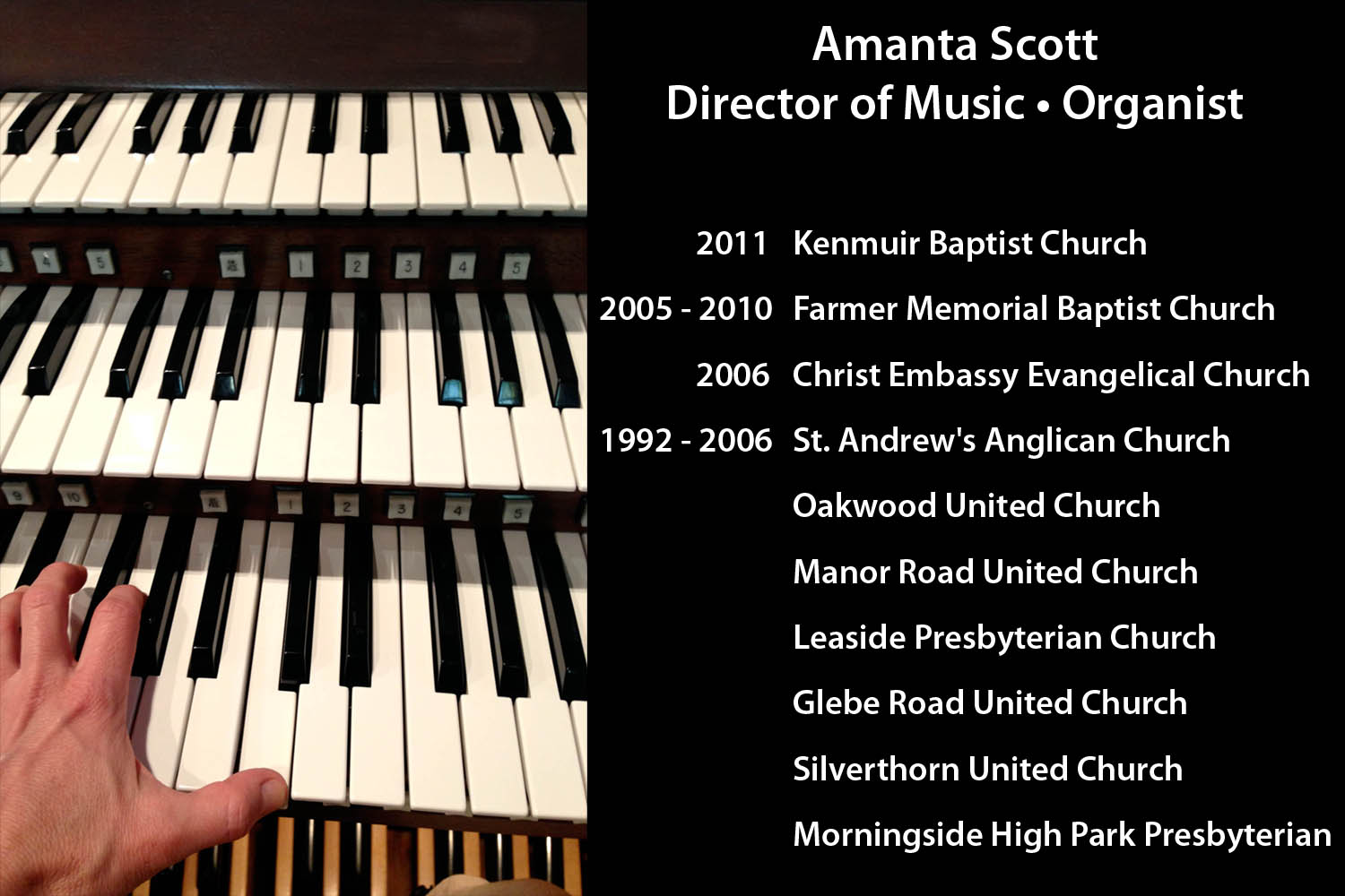 Amanta Scott - Organist/ Music Director
