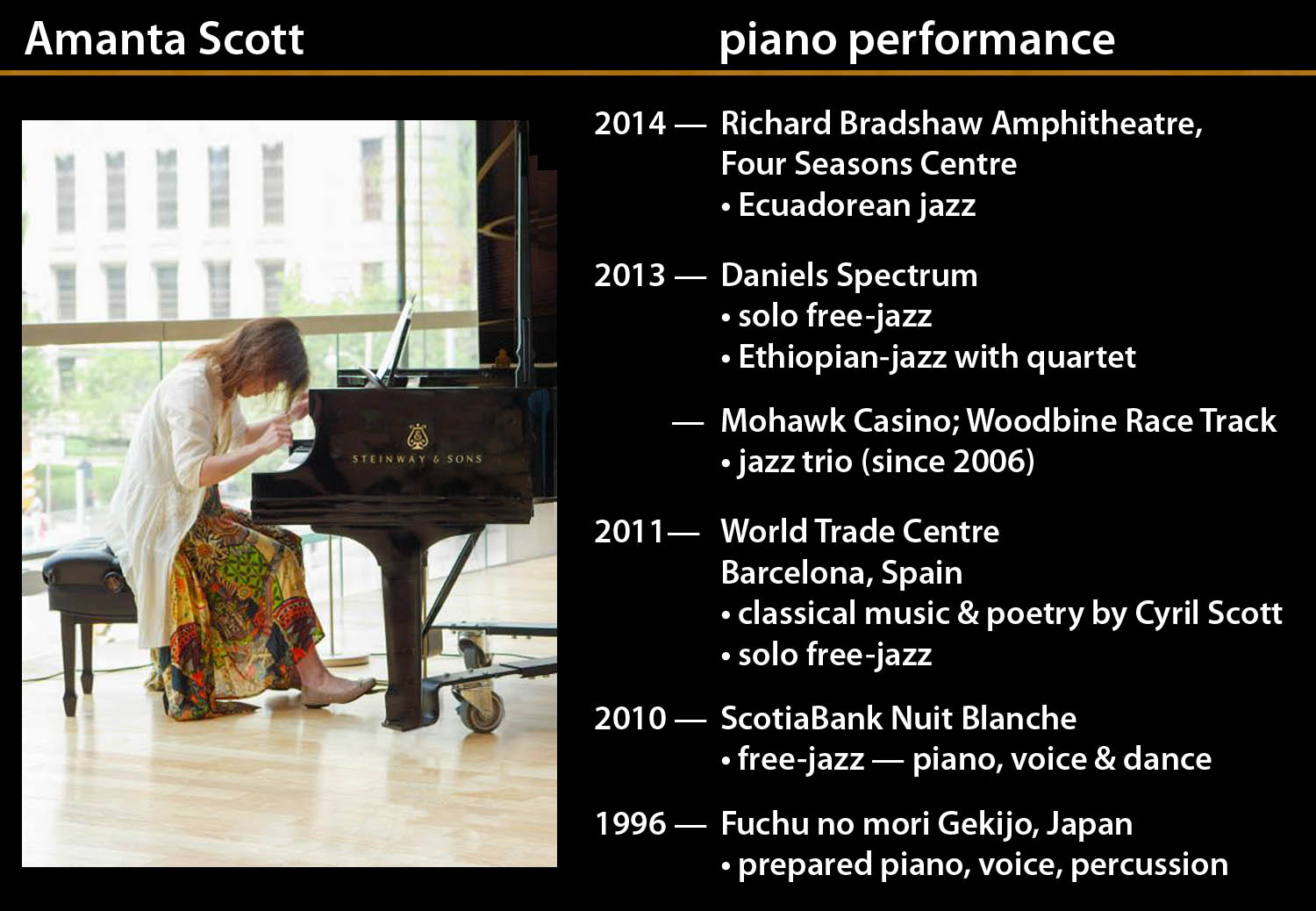 Amanta Scott piano performances