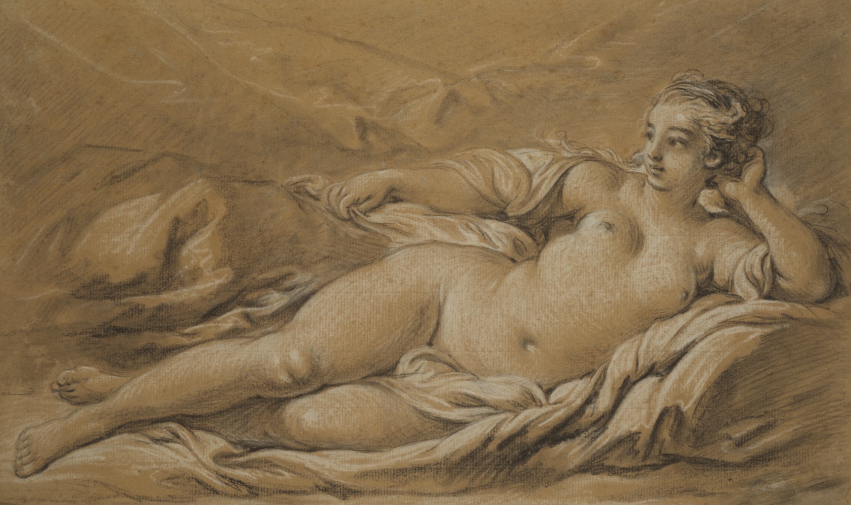 A Nude Woman Reclining, Looking to Her Right