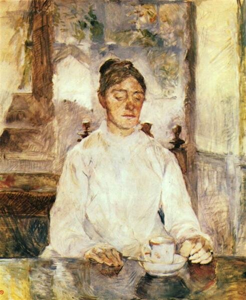 The artist's mother, the Countess Adèle de Toulouse Lautrec at breakfast 
