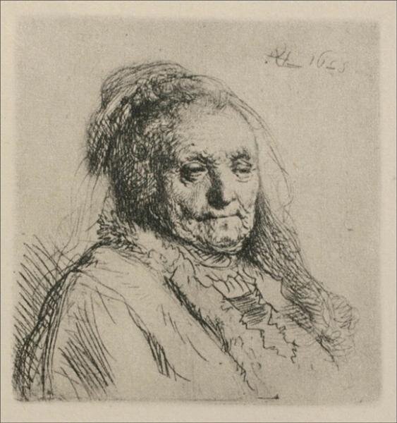 Bust of an Old Woman, Rembrandt`s Mother 