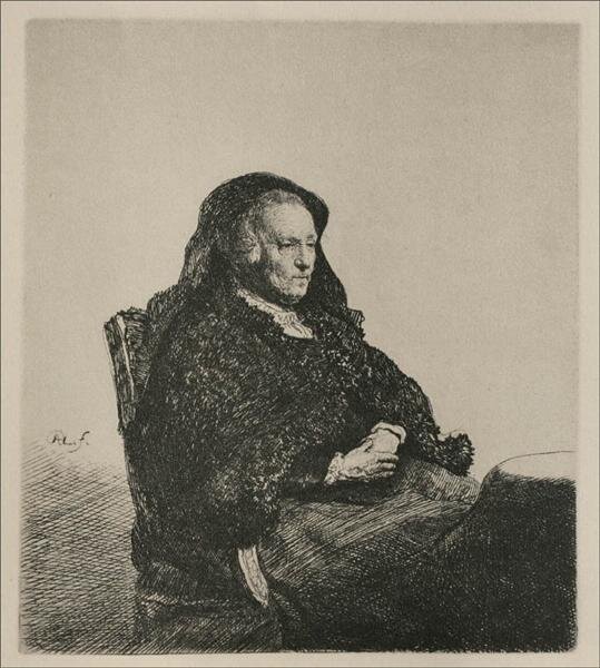 Rembrandt`s Mother, Seated, Looking to the Right 