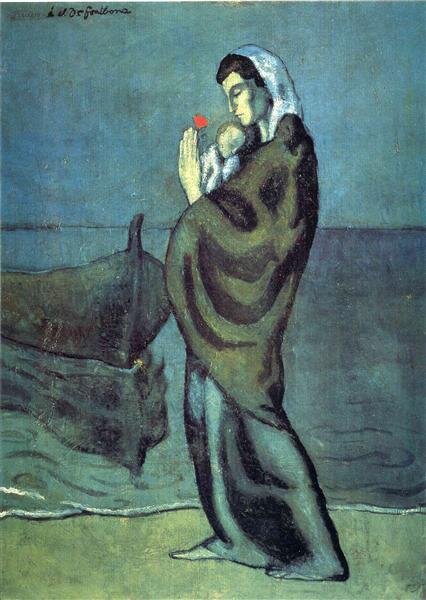 Mother and child on the beach (Mere et enfant sur le rivage)