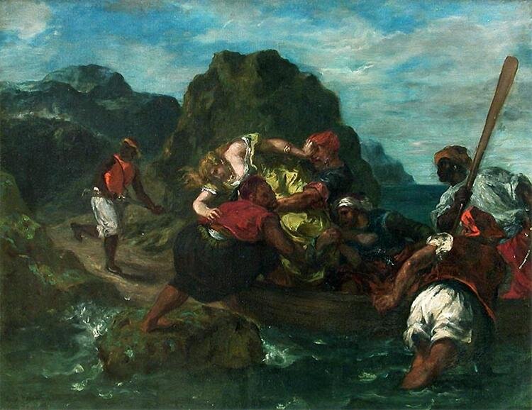 African Pirates Abducting a Young Woman (Pirates africains enlevant une jeune femme) 
