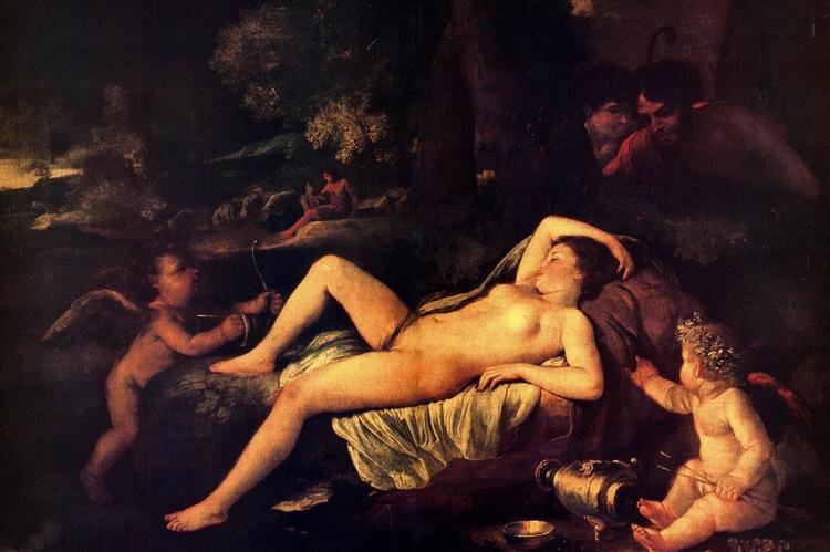 Sleeping Venus and Cupid Nicolas ( Vénus endormie et Cupidon) 