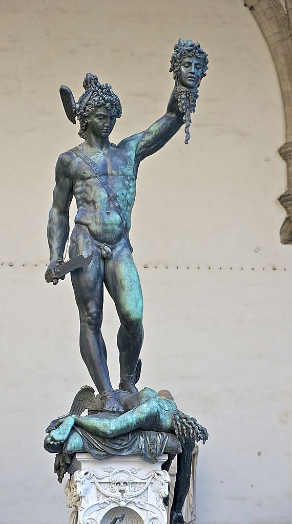 Perseus holding the head of Medusa