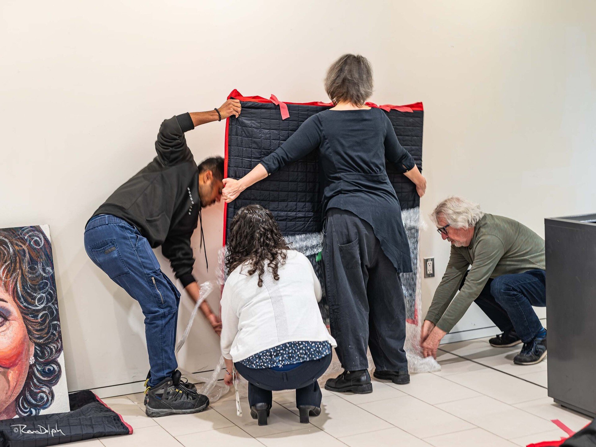 More behind the scenes glimpses of my installation Channah's Fire - an exhibition of new and recent encaustic painting celebrating outstanding individuals making the world a better place, on now through June 4 2024 at Holy Blossom Temple. Many thanks