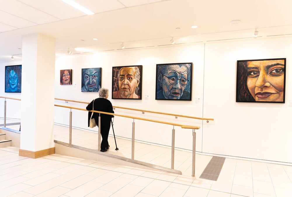 Six encaustic portraits in my solo exhibition Amanta Scott: Channah's Fire at Holy Blossom Temple Gallery, Toronto, on now until June 4, 2024. Check it out!. .
.
#figurativeart 
#expressionism 
#portraiture 
#contemporaryart 
#fineart 
#canadianartis