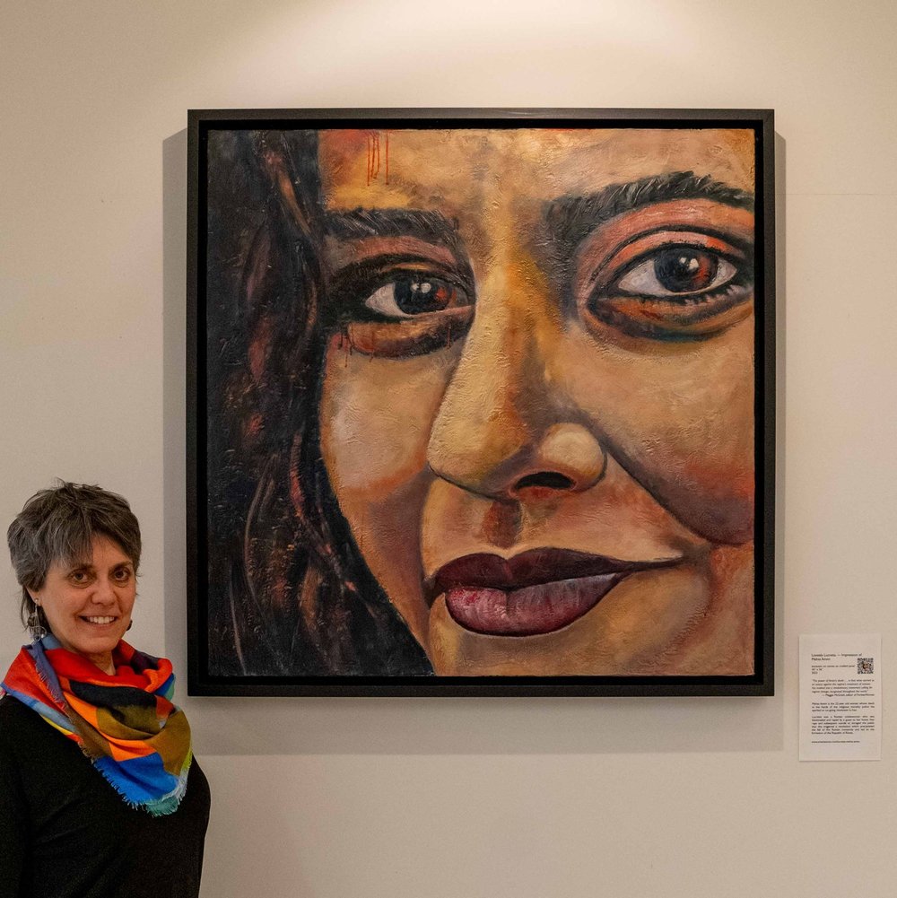 On now until June 4, 2024 . . .
.
Amanta Scott: Channah&rsquo;s Fire &mdash; an exhibition of encaustic paintings celebrating outstanding contemporary individuals at Holy Blossom Temple.
.
Today&rsquo;s feature:
Loosely Lucretia &mdash; Impression of