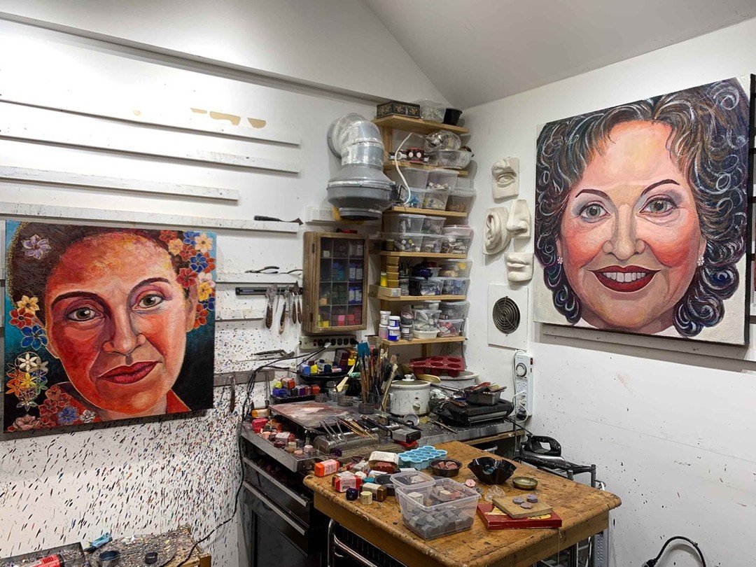 For a change, I thought you might like a glimpse into my studio just before my current exhibition, on now until June 4, 2024 . . . 
.
Amanta Scott: Channah&rsquo;s Fire &mdash; an exhibition of encaustic paintings celebrating outstanding contemporary