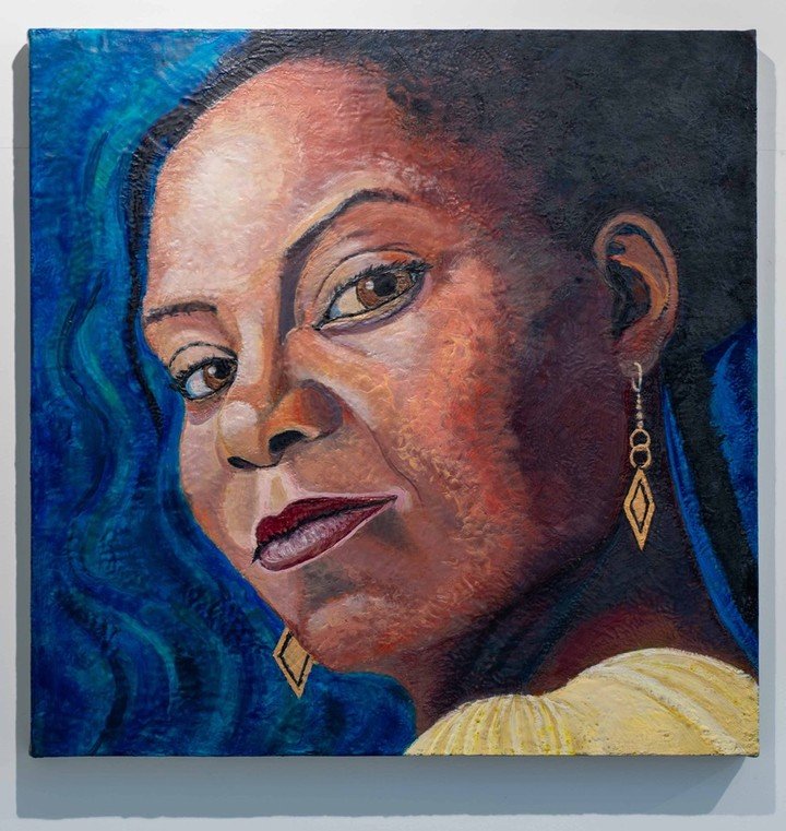 On now until June 4, 2024 . . .
.
Amanta Scott: Channah&rsquo;s Fire &mdash; an exhibition of encaustic paintings celebrating outstanding contemporary individuals at Holy Blossom Temple.
.
Today&rsquo;s feature:
Oshun &mdash; Impression of Francia M&